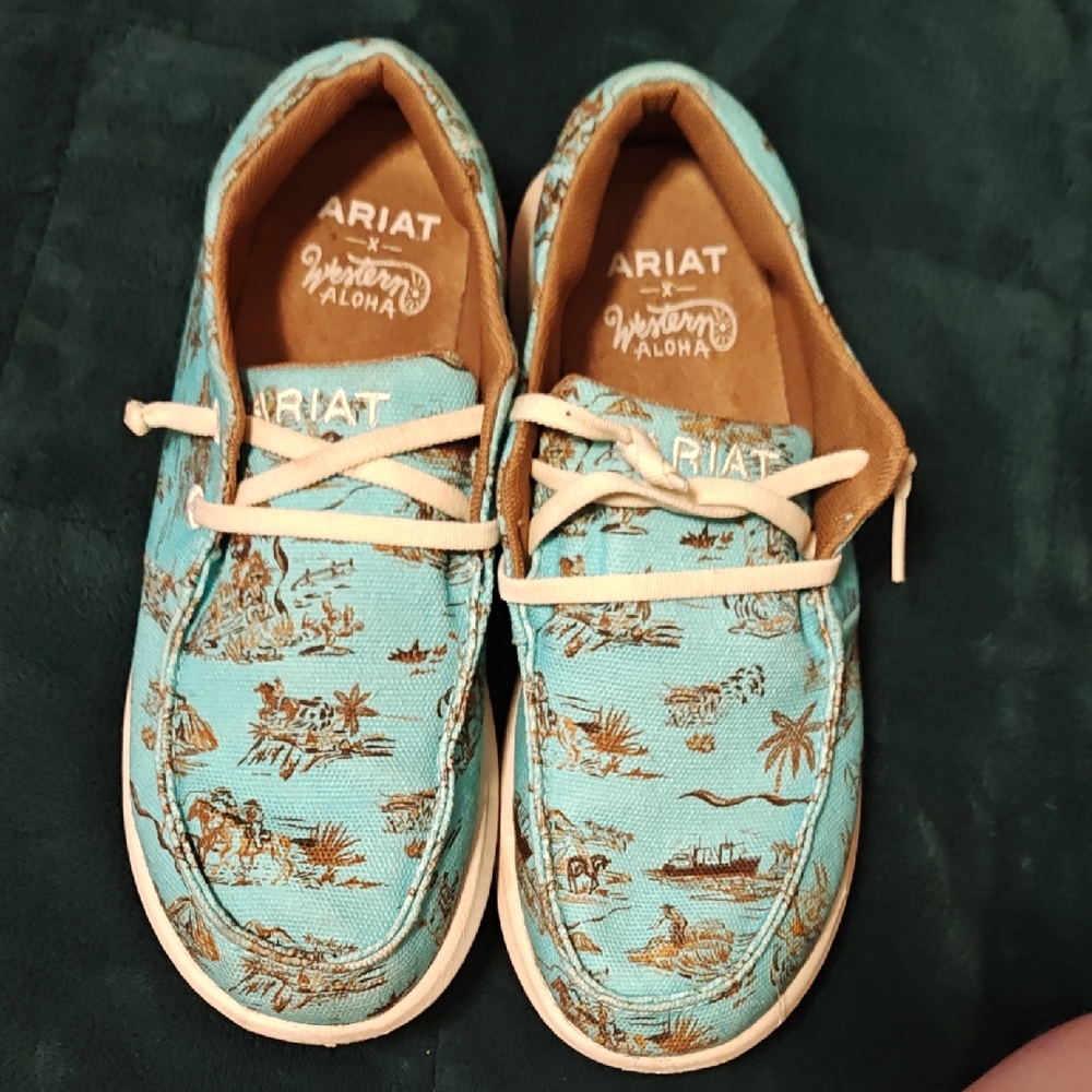 Ariat Kids' Teal and Tan Sneakers